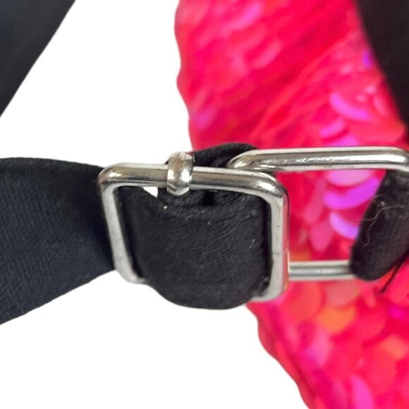 Justice Sequins Backpack Bright Pink Flamingo Pockets School Girls - Picture 7 of 9